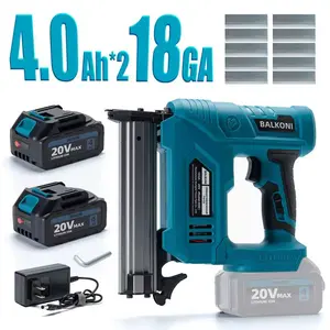 18 Gauge Electric Nail Gun, F32 MAX Cordless Nail Gun With Battery 4.0Ah X 2 Or 1.5Ah X2 & A Charger, 1000pcs Nails, Bump&Sequential Mode, Around 180 Nails/min, Cordless Nail Gun For DIY Project Home Made Project