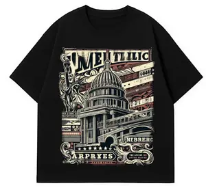 Patriotic USA Landmark T-Shirt - Statue of Liberty & Capitol Building Art Tee - Soft 100% Cotton Tee for All Seasons, Made in USA, Classic Fit