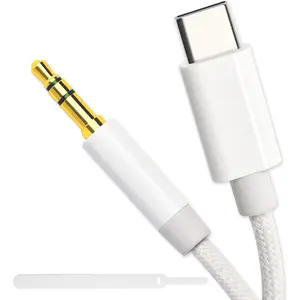 Aux to USB C  6.6 ft, USB C to 3.5mm Audio Aux Jack  Type C to 3.5mm Headphone  Stereo Cord Compatible with  16 15/15Plus/Pro/Pro Max, Galaxy S24 S23 iPad Pro Air Pixel