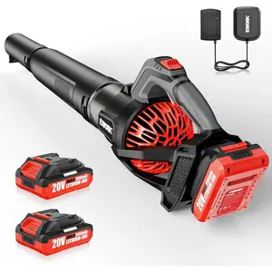 EWORK Cordless Leaf Blower 20V, 550 CFM 3-Speed Electric Handheld Blower, 2 Pack 2.0Ah Batteries & Charger Included for Lawn, Patio, Garden & Sidewalk Cleaning