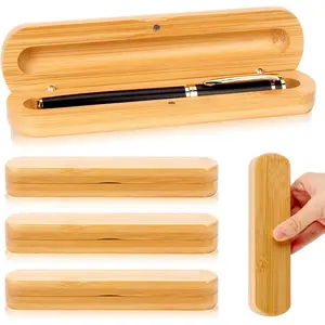 4  Empty Pen Box Bulk with  6.6X1.5X1 Inch Single Fountain Pen Display Case Pen  Boxes with  Single Ink Pen Holder Business Pen Case for Men Women Office (No Pens)