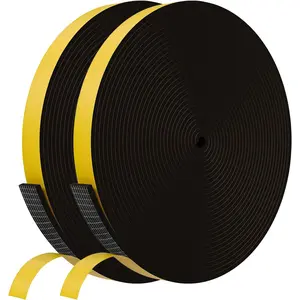 Weather Stripping Door Seal Strip,Black Weatherproof Foam Tape Insulation for Sliding Door, Front Door Frame, Windows (1/2 in x 1/8 in x 65.6Ft)