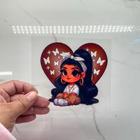 Brown Heart Chicana Decal