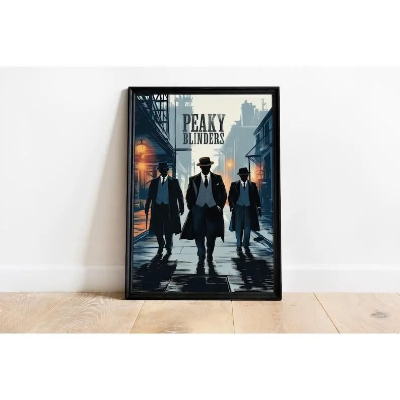 Peaky Blinders Poster, Vintage Gangster TV Show Print, 1920s Noir Artwork, Cinematic Wall Decor, British Crime Drama Art, Gift For Fans Frames Glossy