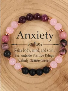 Natural Stone Garnet Beaded Bracelet for Women, Anxiety Relief and Positive Energy, High-Quality Meditation Gift, Perfect for Friends