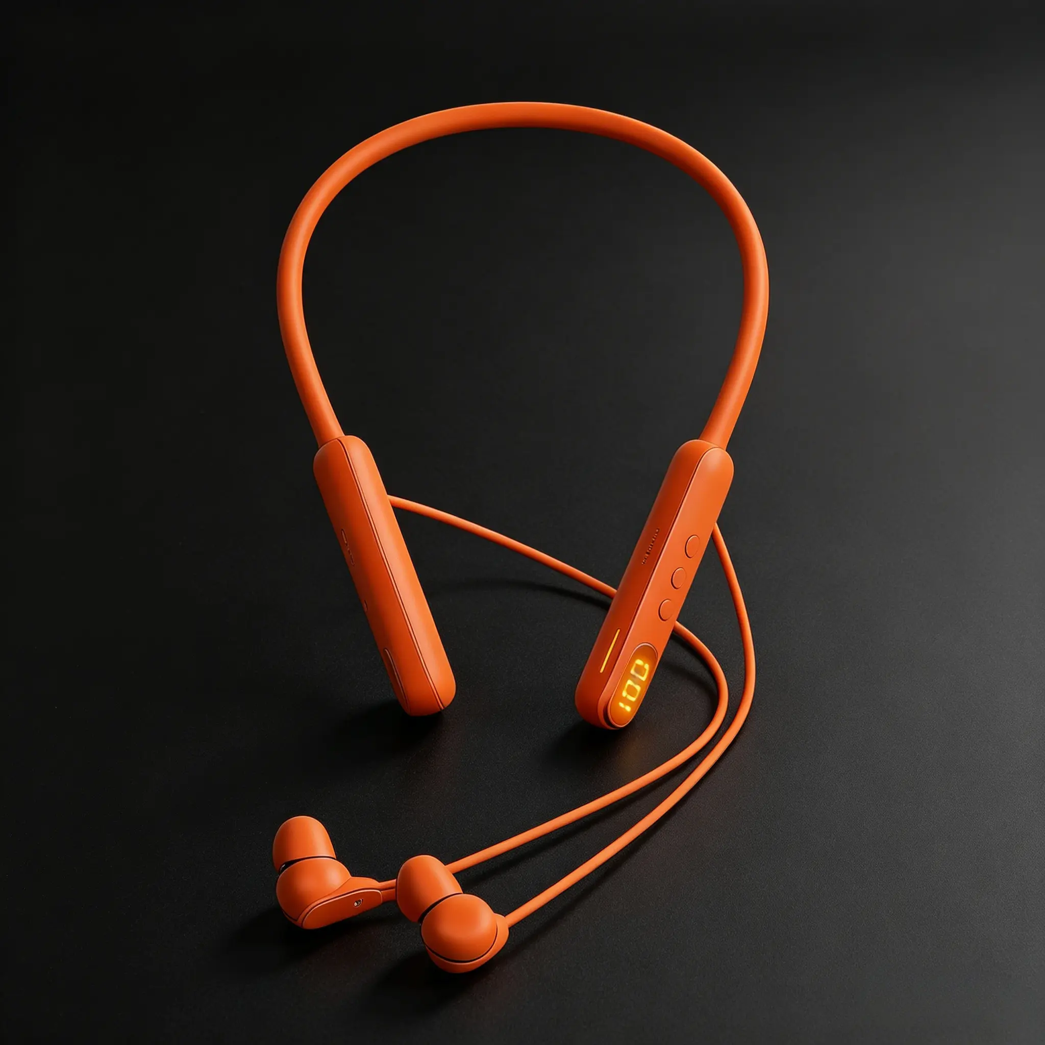Wireless Bluetooth Neckband Headphones for Sports & Gaming, IPX4 Waterproof, 48H Standby, 13mm Drivers, ENC Sound Isolation, Magnetic Silicone Design, Digital Display, MP3 Playback, Card Support, Fast Charging, Stable Phone Connection swimming,ANC