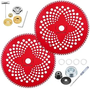 2 Pack 10" x80T Carbide Tip Brush Cutter Blades Weed Eater Blades for Brush Cutter, Trimmer, Weed Eater, Compatible with Husqvarna, Stihl, Fsx, and More