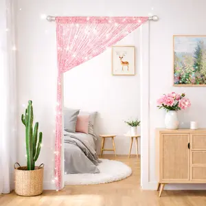 Door curtain, Sparkling Bead Curtain, Door Decoration, Sequined Bead Curtain, Open Wardrobe, Clothes Drying Curtain, Bohemian Syle Bead Curtain, Glittering Bead Curtain, Window Curtain, Girl's Room Decoration