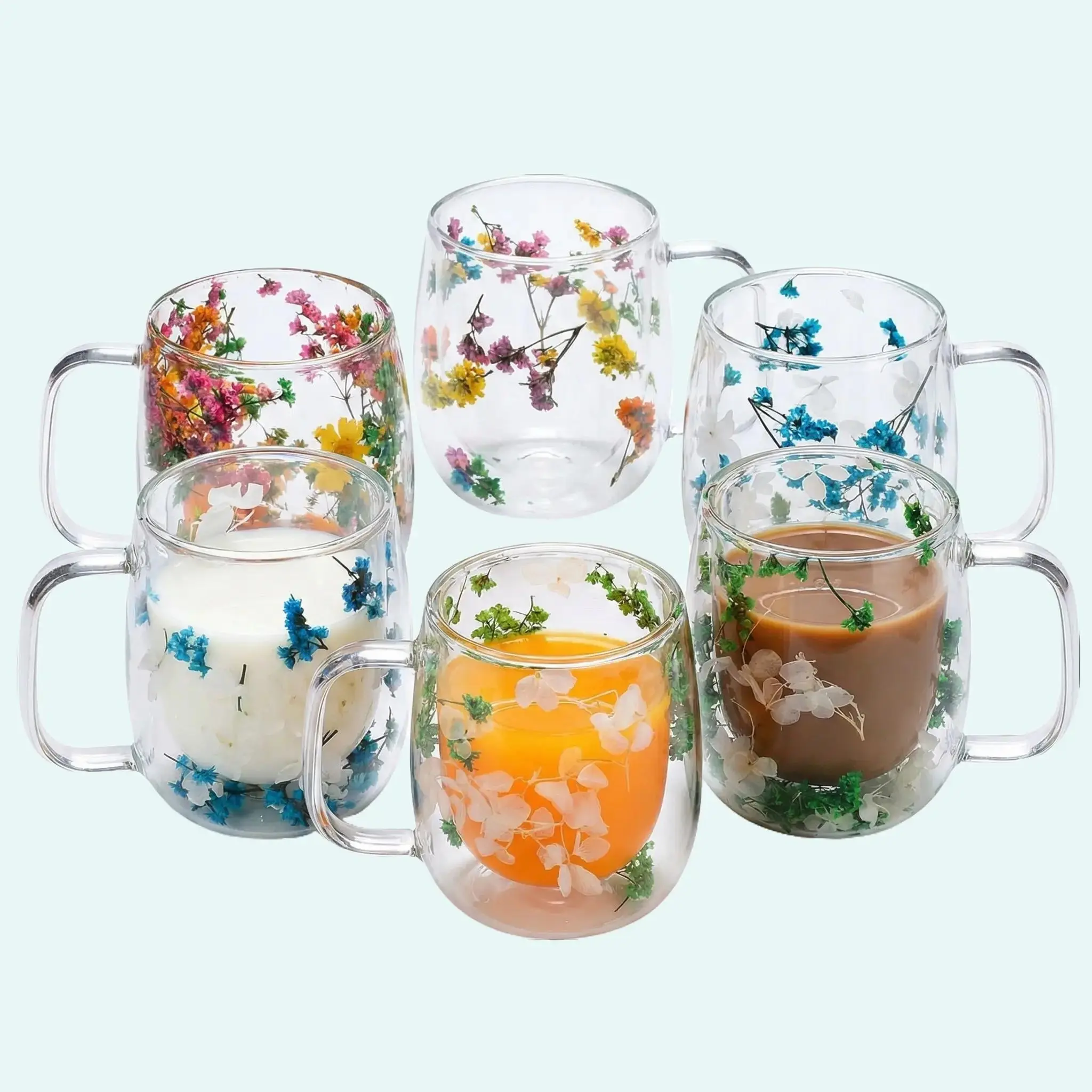 13-Oz Heavy-Duty Transparent Glass Coffee & Tea Mugs - Versatile Drinkware Tumbler for Home-Office Use, Gift-Ready, No Assembly Required