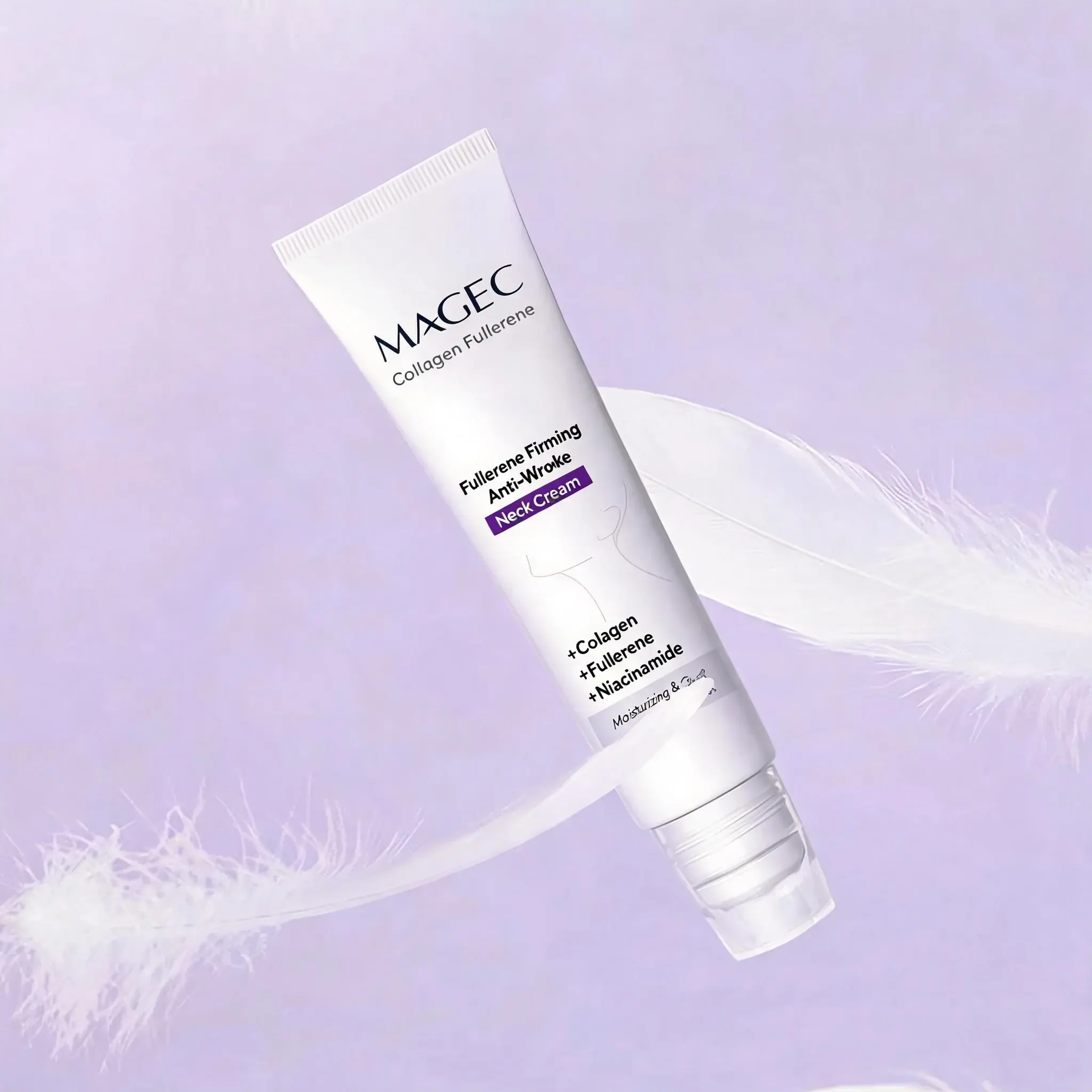 Collagen Fullerene Neck Cream, Anti-Aging Neck Moisturizer, Firming Lifting Cream for Neck Lines, Smooth Wrinkles Hydrating Skin Care for Women