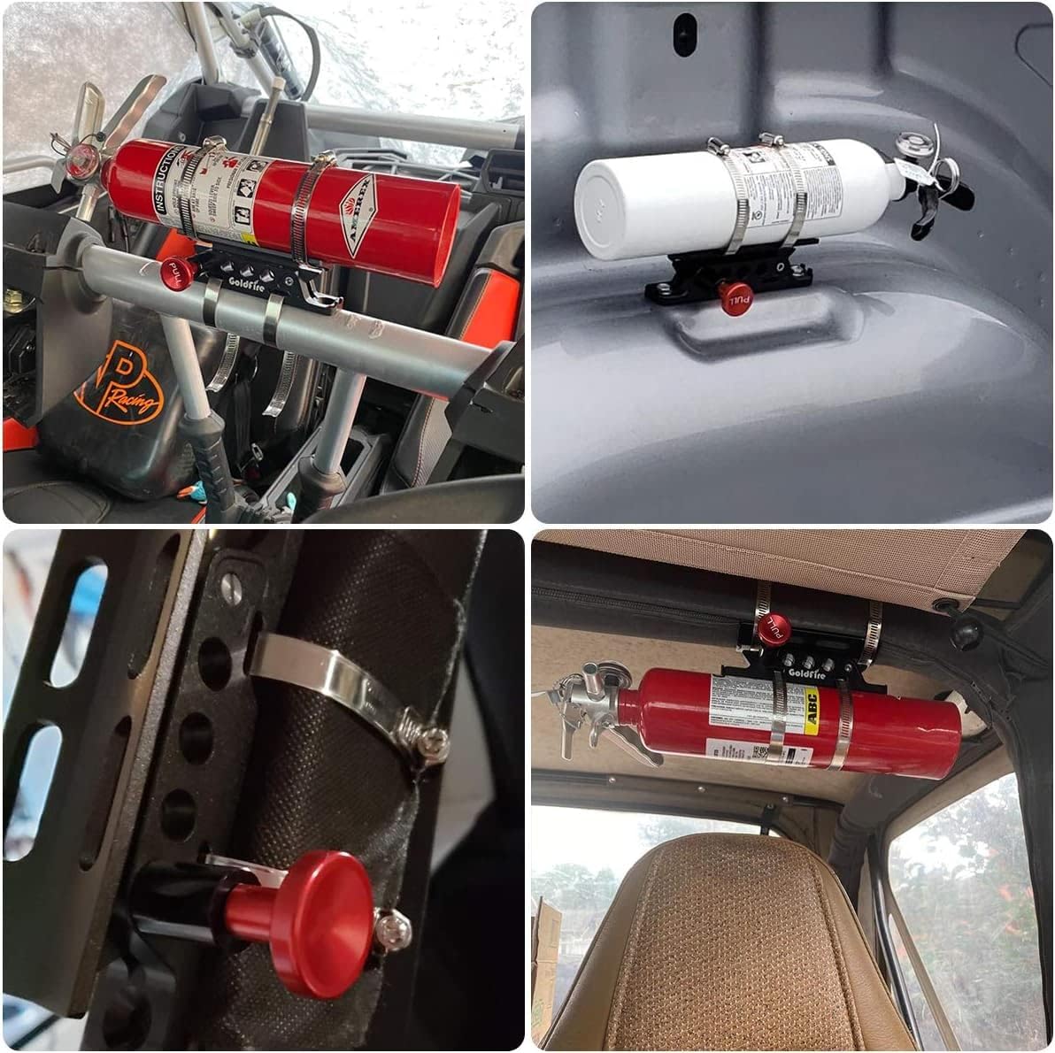 Roll Bar Fire Extinguisher Mount Holder for Jeep Wrangler TJ JK JL Vehicle, Adjustable Quick Release Bracket