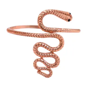Generic Women Rose Gold Color Metal Upper Arm Bracelet - Fashion Jewelry Wrap Around Cobra Snake z162