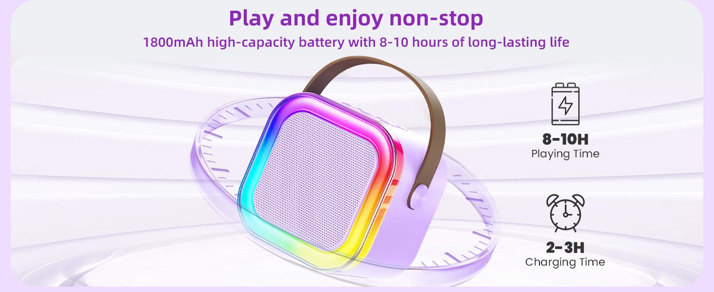 Mini Karaoke Machine for Kids Adults, Portable Bluetooth Speaker with 2 Wireless Microphones,Toys Birthday Gifts for Girls Ages 4, 5, 6, 7, 8,9,10,11,12+ Family Home Party (Purple) Mini Karaoke Machine for Kids Adults, Portable Bluetooth Speaker with 2 Wireless Microphones,Toys Birthday Gifts for Girls Ages 4, 5, 6, 7, 8,9,10,11,12+ Family Home Party (Purple)
