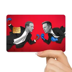 Musk and Zuckerberg's Cage Match Credit Card Skin Stickers Scratchs Resistant, Removable Debit Card Holder