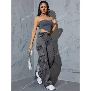 Flap Pocket Side Cargo Jeans