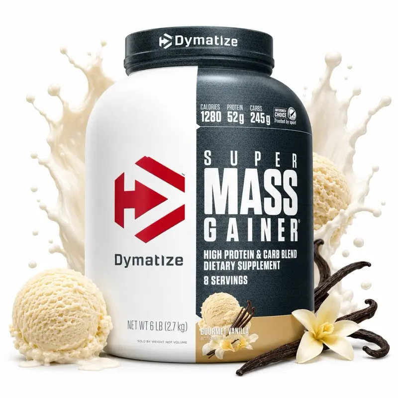 Dymatize Super Mass Gainer High Protein Supplement Powder - Gourmet Vanilla Flavor, Fitness Dietary Shake Mix, Daily Nutritional Support, 8 Servings Edible