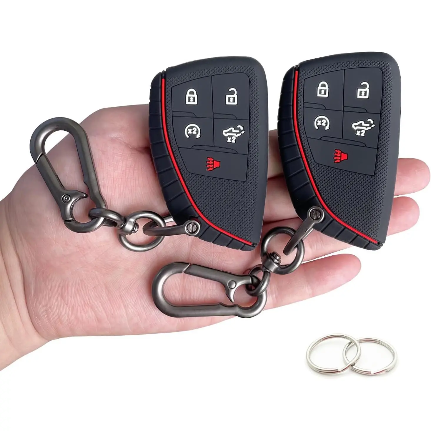 Key Fob Cover for 2022-2025 2026 Chevy Silverado 1500 GMC Sierra 1500, 2024-2026 Silverado Sierra 2500HD 3500HD, Silicone, 2-Pack, Black