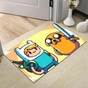 Adventure Time Finn & Jake Pixel Art Diatom Mud Doormat - 24*16in(60*40cm) Cozy Rubber Lightweight, Super Absorbent Non-Slip Quick Dry, Bathroom Rug Indoor Entryway Mat, Personalized Gift for Cartoon Fans