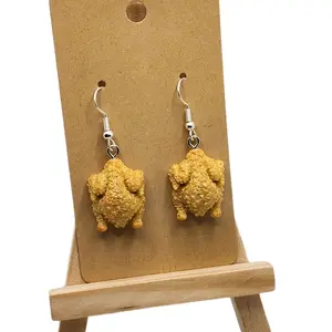 Realistic Fried Chicken Earrings Heavy Duty Resin Simple Design Lightweight Durable