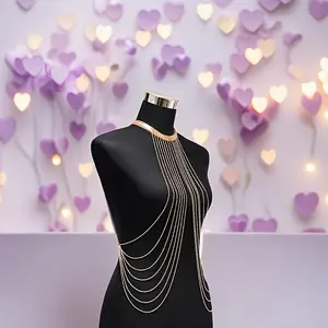 [Multi-Layer Sexy Body Chain] Boho-Chic Multi-Layer Tassel Body Chain - Sexy Snake Pattern, Alloy, Perfect for Beach Parties & Vacations, Beach, Body Chain