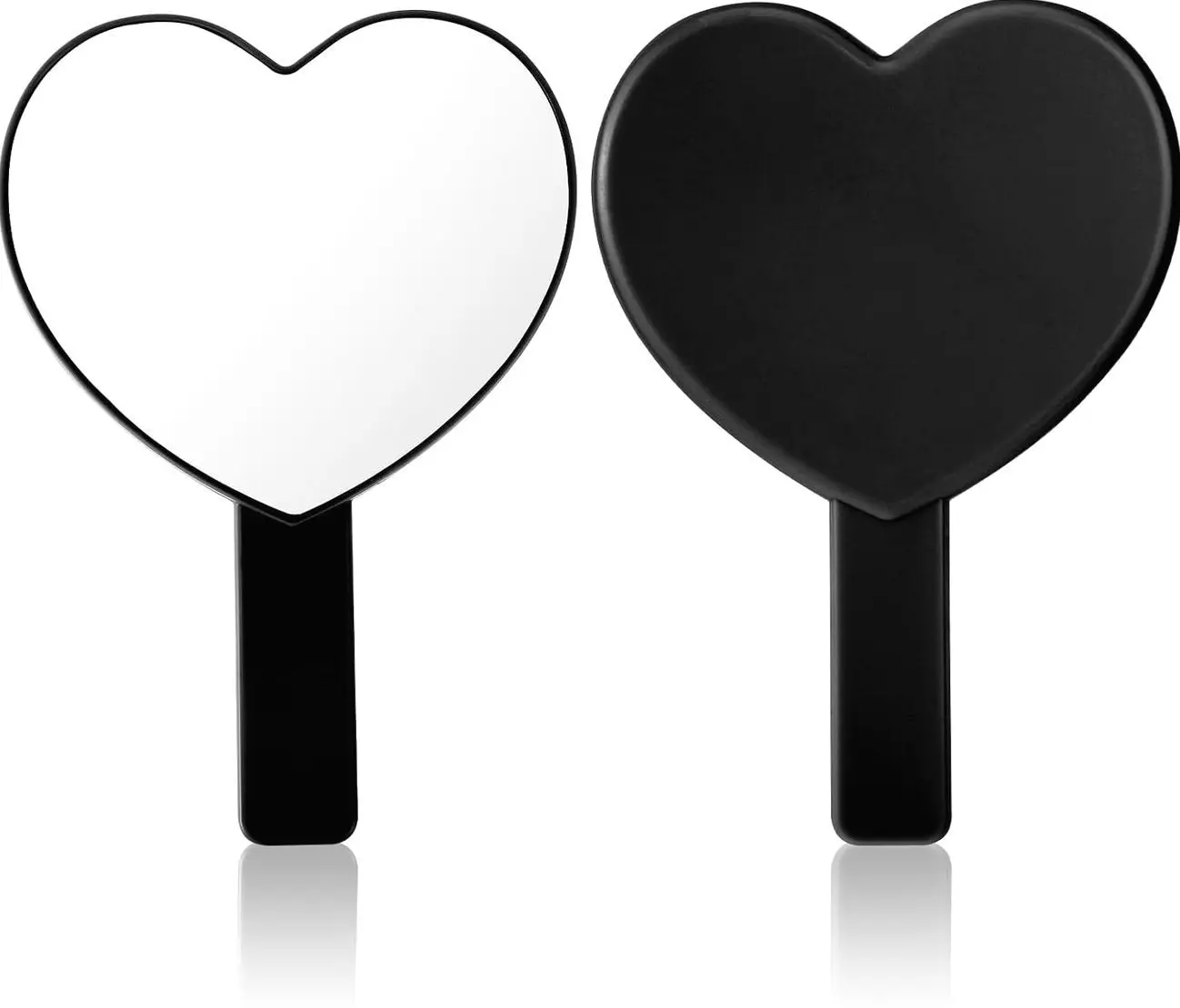 Heart Shaped Handheld Mirror, Drop-Resistant Small Heart Mirrors with Handle Portable Travel Cosmetic Lash Mirror Hand Mirror for