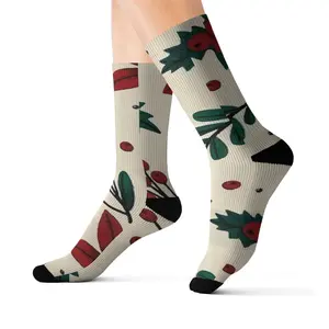 Christmas Sublimation Socks, Holiday Print Stockings, Festive Unisex Footwear, Winter Gift for All Ages, Xmas Apparel Accessories