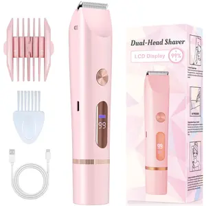 2-in-1 Electric Razor & Trimmer Kit for Women - 7000 RPM Powerful Motor, IPX7 Waterproof Wet & Dry Shaving, USB Type-C Fast Charging, Long Battery Life, Whole Body Grooming - Face, Legs, Armpits, Bikini Area
