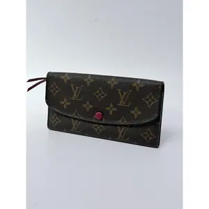 Pre-owned Louis Vuitton Canvas Long Envelope Wallet Long Wallet Monogram Emilie Fuchsia LV379FEI
