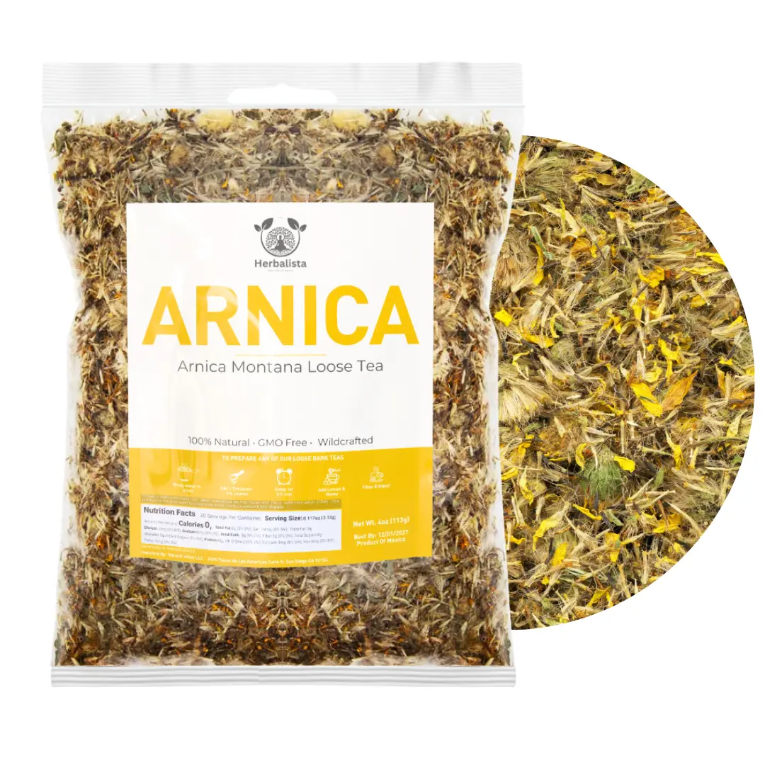 Herbalista - Arnica Montana Leaf Tea - Petalos de Arnica - Wildcrafted Arnica Herbal Tea | Té de Árnica Natural Silvestre | Natural Premium Quality Herb