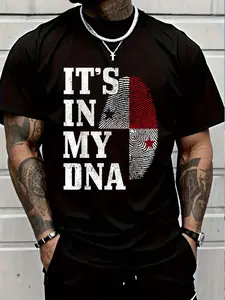 100% Cotton Panama It's In My DNA Panamanian Flag Pride Roots T-Shirt Women's Men's Graphic Tee Crew Neck summer vacation Tops