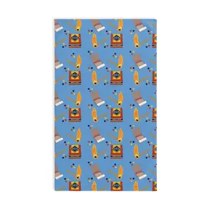 Slightly Subtle Matchbox and Burning Match Pattern Hand Towel | Retro Fire Matches Design