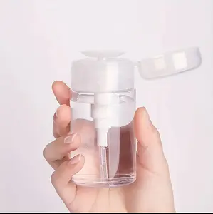 Refillable Bottle Empty Container Easy Push Down Dispense for Clean Manicure Alcohol or Liquid container Bottles Dispenser Plastic Organiser Canister