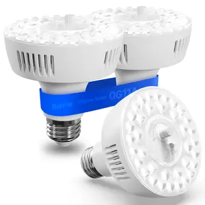 Barrina Orbgrow OG11A Grow Light Bulbs for Indoor Plants, Integrated Dimming & Timing, 5000K 33W(3 x 11W, 300 Watt Equiv), E26 Plant Light Bulb, Full Spectrum for Seeds and Greens, 3 Packs, White