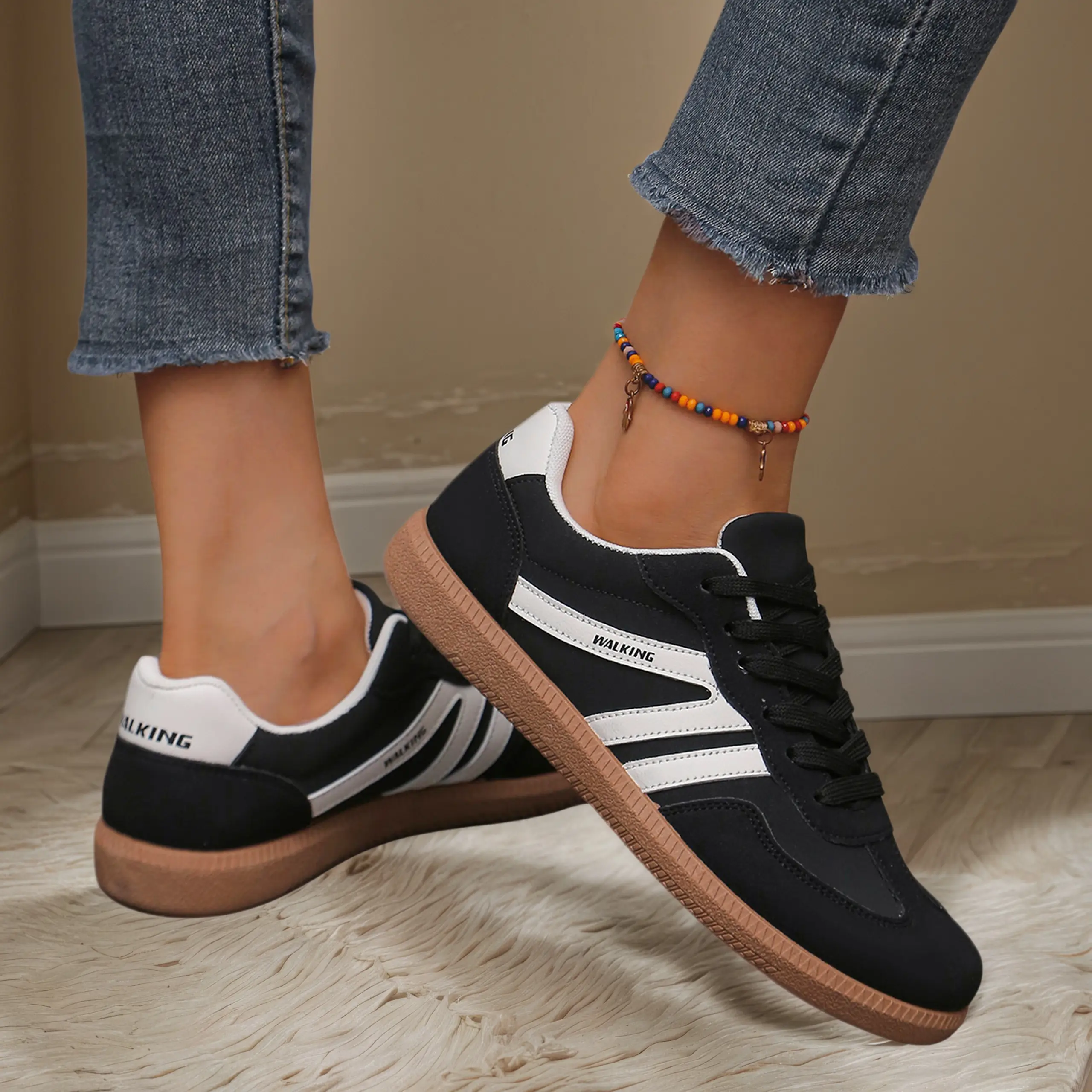 Women's Fashion Sneakers Casual Low Top Shoes Comfortable Non-slip Flat Shoes