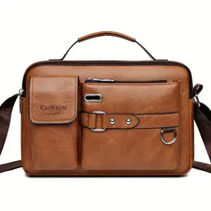 Retro Multi-Pocket Unisex Shoulder Bag, Stylish and Casual Messenger Bag, Suitable for Daily Commuter and Outdoor Activities and Office Meeting Father's Day Gift