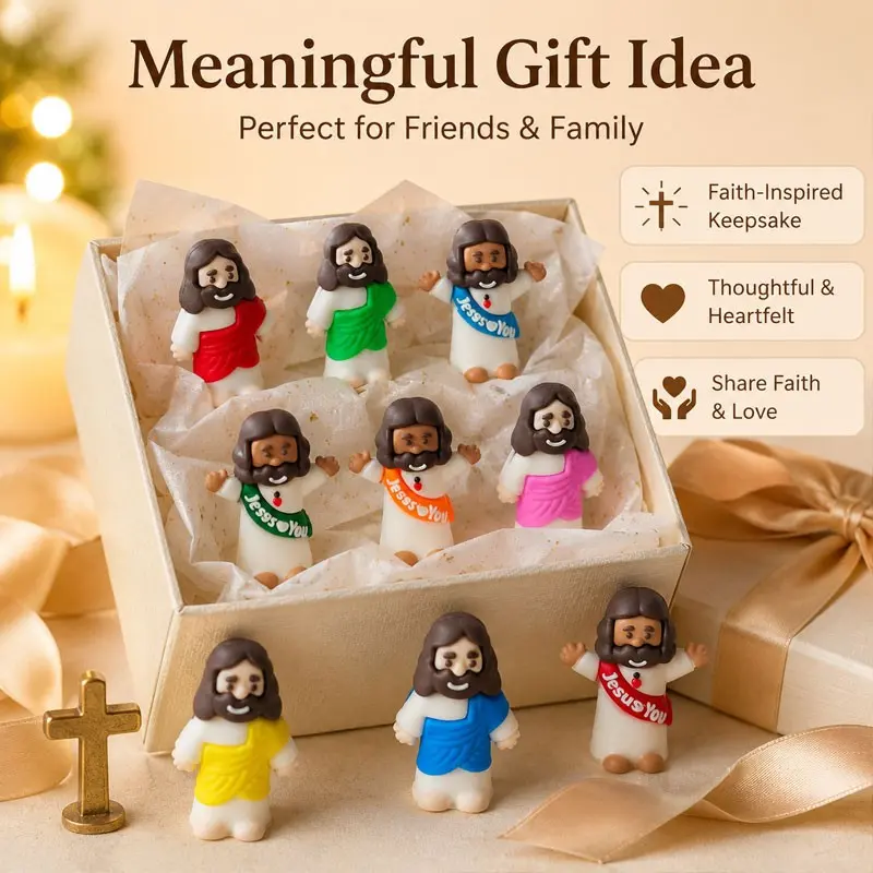 Cute Prayer Blessing Cartoon Desktop Ornament, Small Figurine Decoration, Gift for Holidays, Universal Setting, Festive Decorative Item, Religious Ornaments, Religious Home Decor