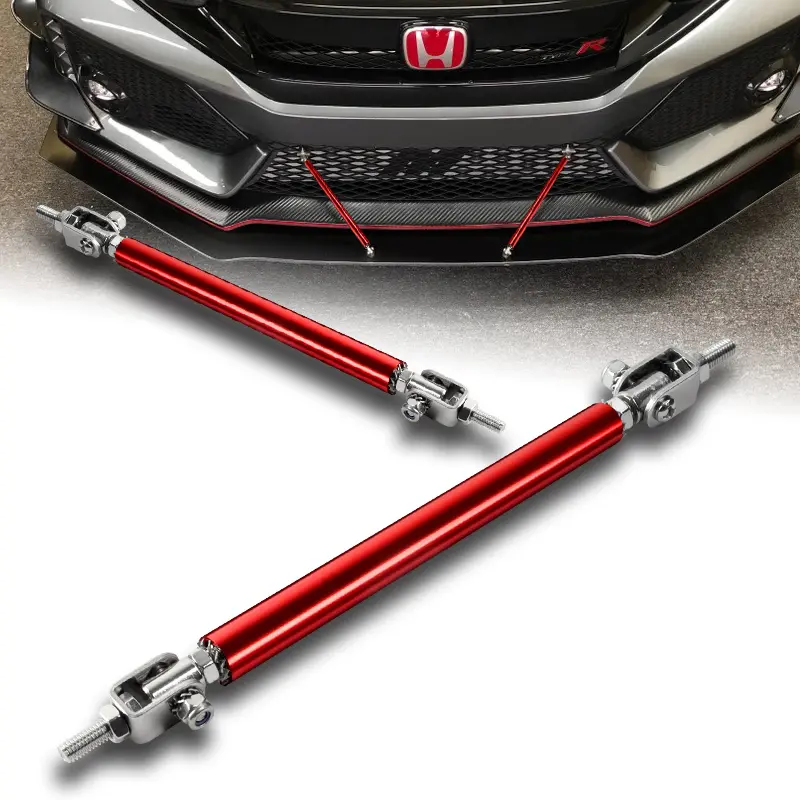 Car Exterior Decorative Retractable Support Rods - 2-Piece Adjustable 10cm/3.93inch Tie Rods for Most Vehicle Front Bumper Lip Diffusers, Front Spoiler Compatible, Front Spoiler Support Rod