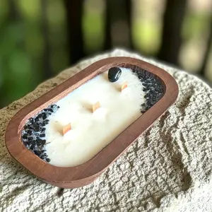 Obsidian & Black Salt Grounding, Amber Musk – Shadow Glass – Soy Candle