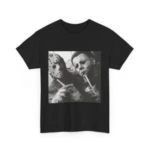 JASON & MICHAEL MYERS T-SHIRT, Funny Halloween Shirt, Unisex T-Shirt, Y2K 90s Graphic Shirt, gift for her, him, Womenswear Top, Halloween Shirt, Adult funny T-shirt, Gift for Woman and Man