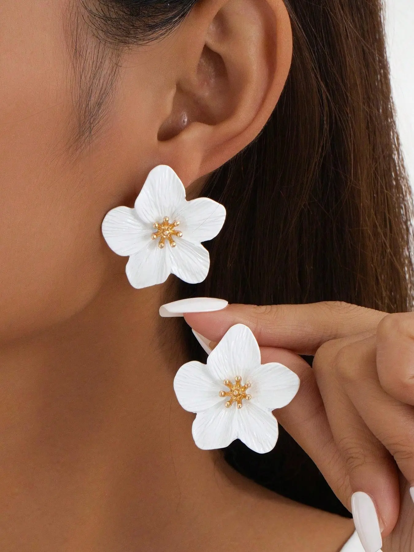 Flower Design Floral Stud Earrings, Earrings Studs, Fashionable Jewelry for Women, Trendy All-match & Exquisite Jewelry for Birthday Gift, Bling Stylish Accessory, Dainty Fashion Jewelry