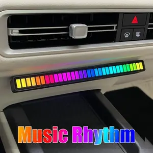 Horizontal Vertical LED Equalizer Bar Sound-Reactive Multicolor Rechargeable Music Rhythm Display for Car Interior