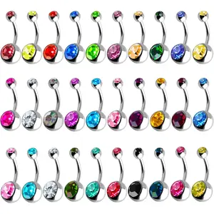 30 count 14G  Button Rings for Women  Bars Stainless Steel Navel