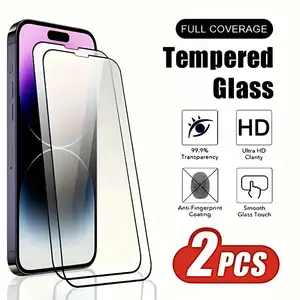 2-Pack Tempered Glass Screen Protector for iPhone 17/16 PLUS/15 Pro Max/14 Pro/13/Pro Max/ HD Clear Full Coverage, Anti-Fingerprint, Non-Stick, Oil- Resistant, Scratch-Proof, Bubble-Free, Smooth Surface