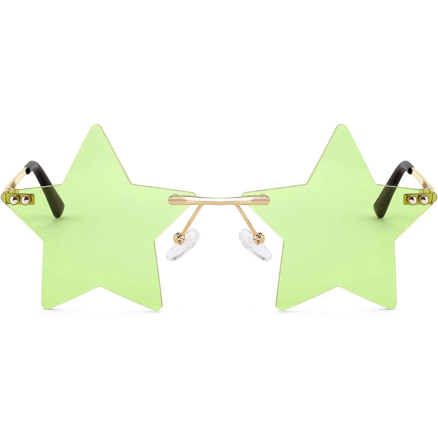 EyeconicFinds Rimless Star Shape Sunglasses Women Men Personality Pentagram Party Glasses Trendy Color Eyewear B2833