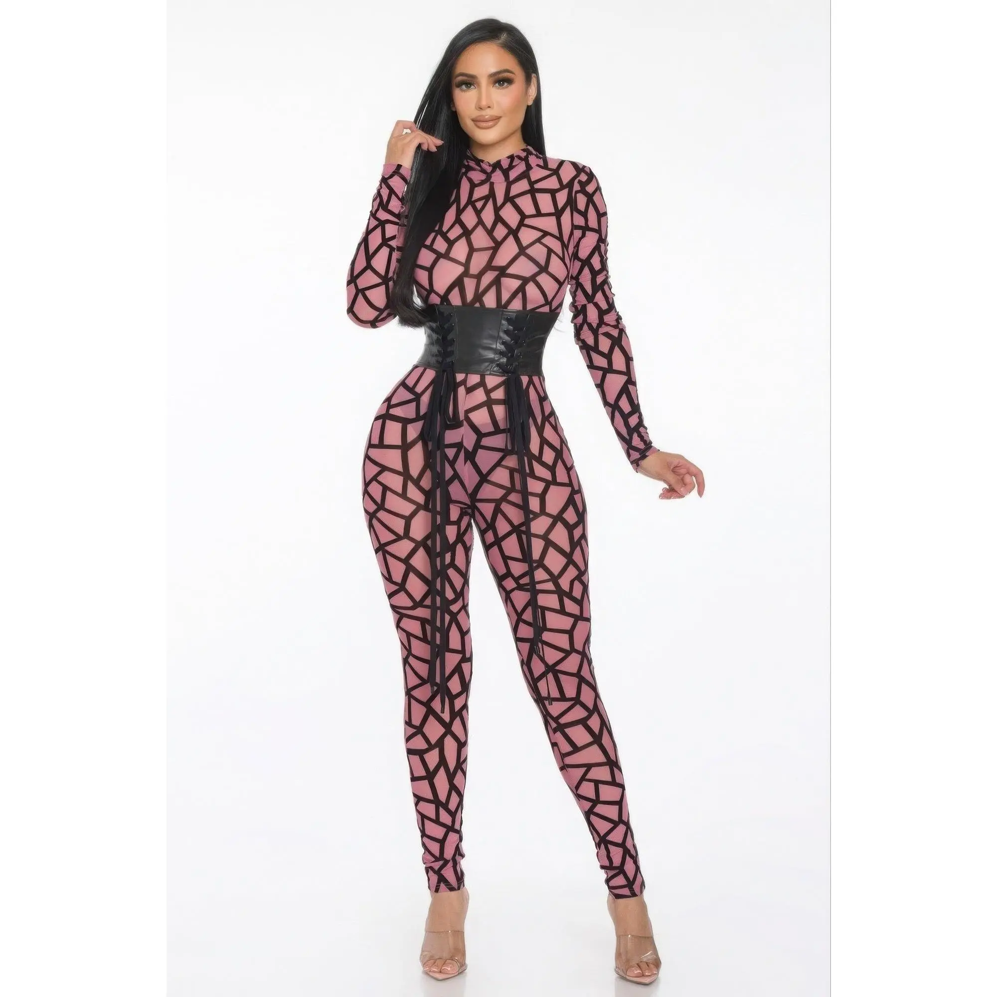 Geometric Printed Jersey Jumpsuit by Balec Group