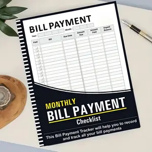 Monthly Bill Payment Tracker Notebook: Simple Bill Organizer & Checklist Log Book, 8.5 x 11 Inches 100+ Pages