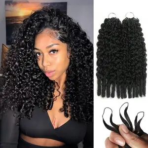 Bling Hair Bling Hair Burmese Curly Crochet Hair Human Hair 14-22inch Bundles Pre-Separated Feather Crochet Human Hair Extensions Reusable Miracle Knots Crochet Human Hair For Black Women