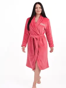 Embroidered Plush Fleece Robe: Personalized Monogrammed Bathrobe