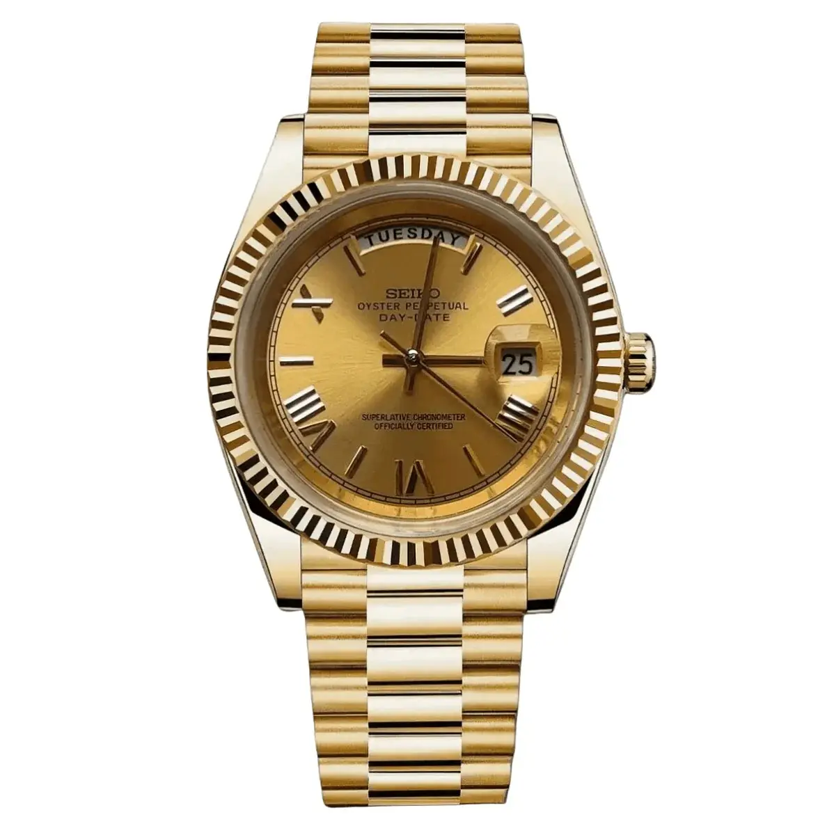 Seiko Day-date Yellow Gold Mod Watch