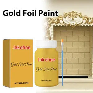 Flash Gold Leaf Paint, Flash Metal Wall Sign Decoration, Gold Foil Stamping Paint, Decorative Golden Paint for Walls